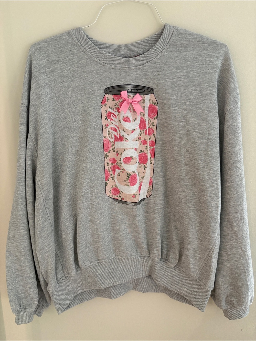 Coquette Diet Coke Floral Can Crewneck Sweatshirt Size M